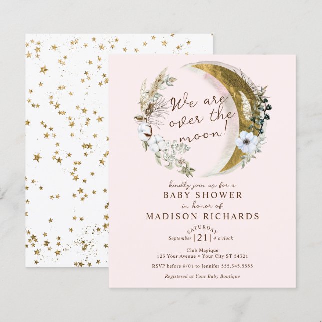 Lámina Presupuesto Sobre La Invitación De Baby Shower Del (Anverso / Reverso)