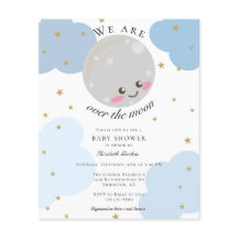 Presupuesto sobre la luna Baby Shower Blue Cute Ka