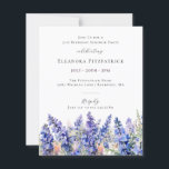 Lámina PRESUPUESTO SORPRESA 21 cumpleaños Julio Flor de n<br><div class="desc">Crea un hermoso tema de cumpleaños de verano para tu celebración de julio alrededor de la Flor de Nacimiento - Azul Larkspur. Larkspur es también conocido como Delphinium.</div>