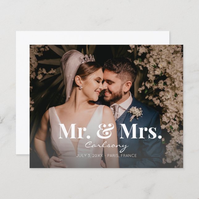 Lámina Presupuesto Sr. invitación y Boda de fotos de la S (Anverso / Reverso)