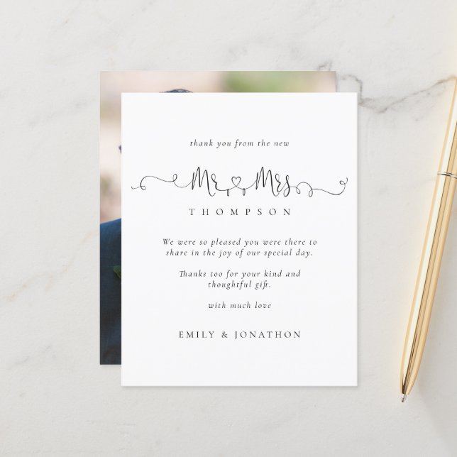 Lámina Presupuesto Sr. Rings Script Photo WeddingGracias (Anverso/Reverso In Situ)