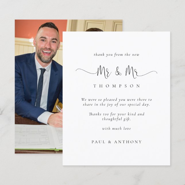 Lámina Presupuesto Sr. Script Foto Boda Gay Gracias (Anverso / Reverso)