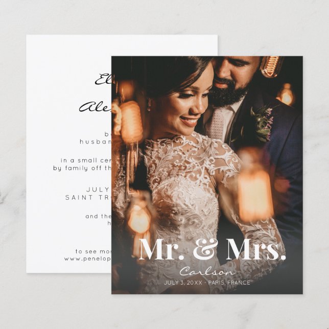 Lámina Presupuesto Sr. y la Invitación Boda vertical de l (Anverso / Reverso)