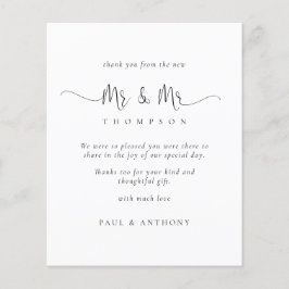 Lámina Presupuesto Sr. y Sr. Script Gay Boda Gracias