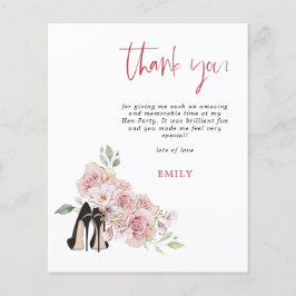 Lámina Presupuesto Stiletto Pink Florals Hen Fiesta Graci