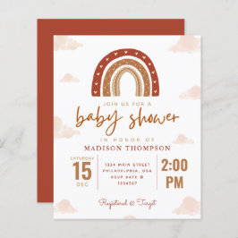 Lámina Presupuesto Terracota Boho Rainbow Baby Shower