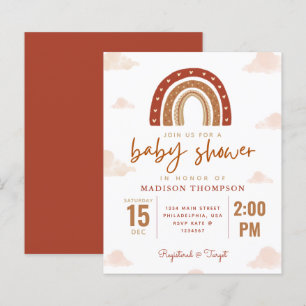 Lámina Presupuesto Terracota Boho Rainbow Baby Shower