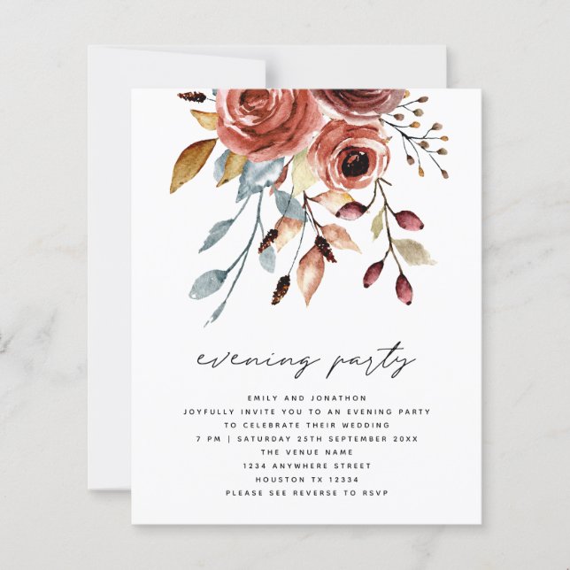Lámina PRESUPUESTO Terracotta Florals QR Boda Fiesta noct (Anverso)