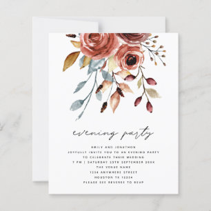 Lámina PRESUPUESTO Terracotta Florals QR Boda Fiesta noct