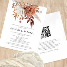 Presupuesto Terracotta Florals QR Código Boda bohe