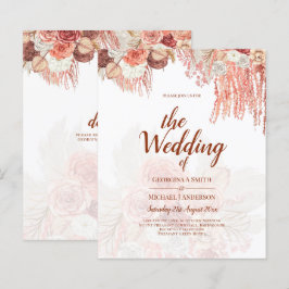 Lámina PRESUPUESTO Terracotta Rosa Pampas Boda Grass Flor