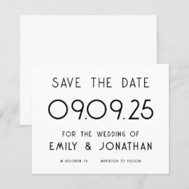 Lámina Presupuesto Texto grande Boda blanco negro Fecha d