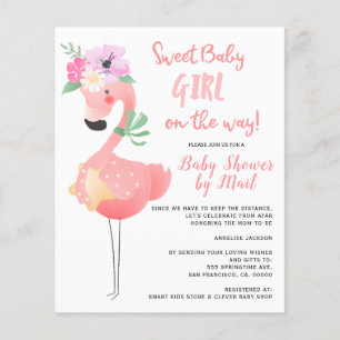 Lámina PRESUPUESTO tierno baby shower de flamenco rosa po