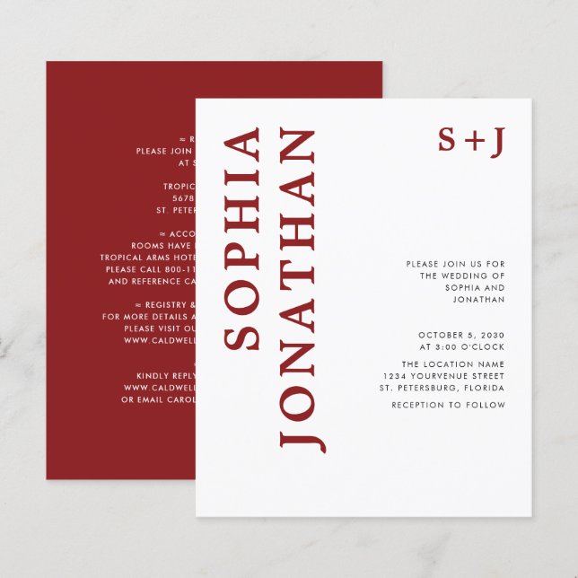 Lámina Presupuesto todo en un Boda de Borgoña (Anverso / Reverso)