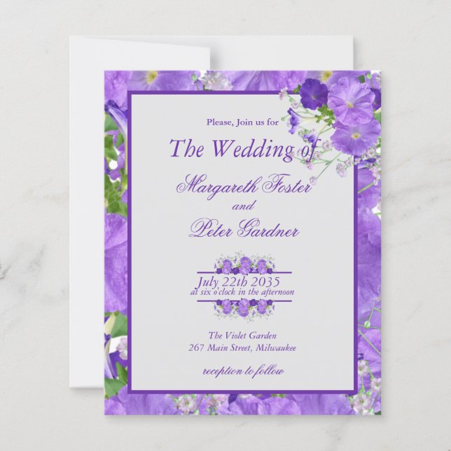 Lámina Presupuesto todo en una flor y marco púrpura (Anverso)