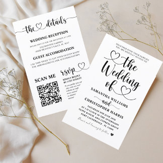 Lámina Presupuesto todo en una invitación a la boda blanc