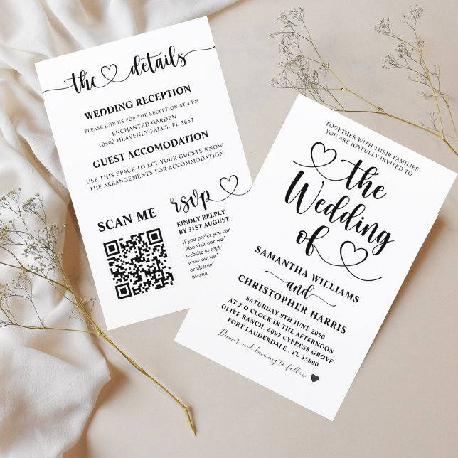 Lámina Presupuesto todo en una invitación a la boda blanc (Subido por el creador)