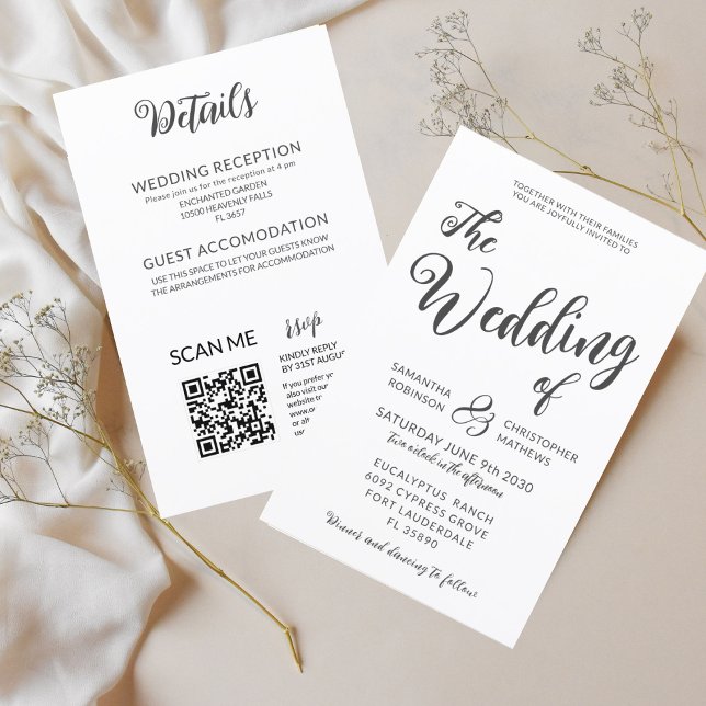 Lámina Presupuesto todo en una invitación a la boda blanc (Subido por el creador)