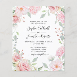 Lámina Presupuesto todo en una invitación a la boda de ro