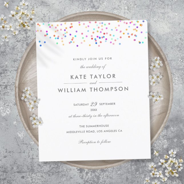 Lámina Presupuesto todo en una invitación a la boda del a (Budget All In One Rainbow Wedding Invitation)