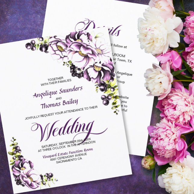 Lámina Presupuesto Todo En Una Invitación De Boda Floral  (Subido por el creador)