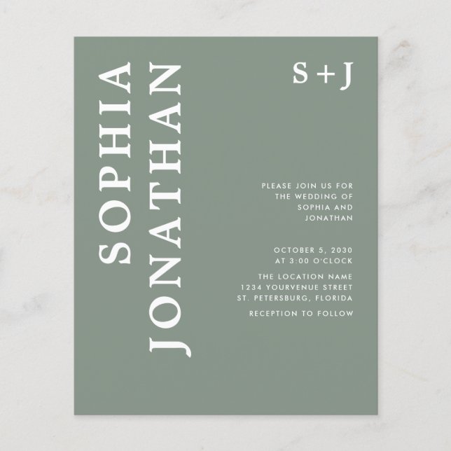 Lámina Presupuesto todo en una tipografía audaz Invitació (Anverso)