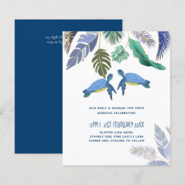 Lámina PRESUPUESTO Tortugas marinas Boda amarillo azul