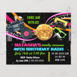 Lámina Presupuesto total invitación de cumpleaños retro d