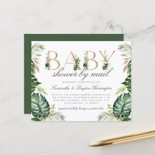 Lámina Presupuesto Tropical Green Gold Baby Shower Por Co