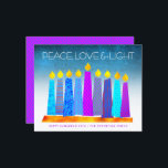 Lámina Presupuesto Turquoise Hanukkah Candles Peace Love<br><div class="desc">"Paz, amor y luz". Un ilustracion juguetón, moderno y artístico de velas de patrón boho en una menorah te ayuda a iniciar las vacaciones de Hanukkah. Las velas azules variadas con motivos de Relieve metalizado falsos coloridos superponen un gradiente turquesa al fondo texturado blanco. Relieve metalizado falso rosado rosado de...</div>