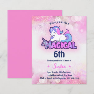 Lámina Presupuesto Unicornio Mágico Cualquier Edad Seis A