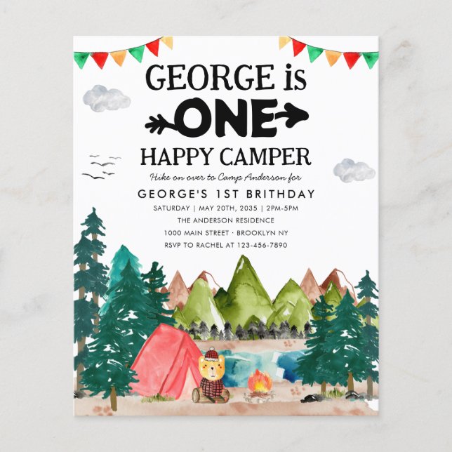 Lámina Presupuesto UNO Feliz Camper Woods Camping Primer  (Anverso)
