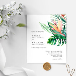 Lámina PRESUPUESTO Vegetación tropical Flor Invitación a 