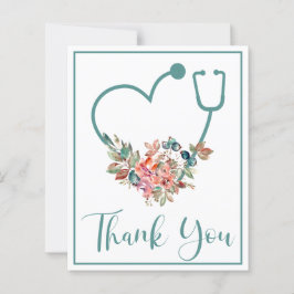 Lámina PRESUPUESTO Verde azulado Floral Stethoscope Coraz
