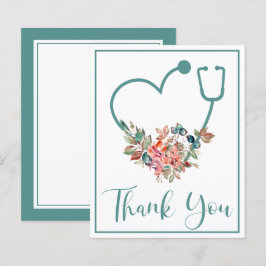 Lámina PRESUPUESTO Verde azulado Floral Stethoscope Coraz