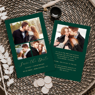 Lámina Presupuesto Verde de 4 Collages de fotos Guardar l
