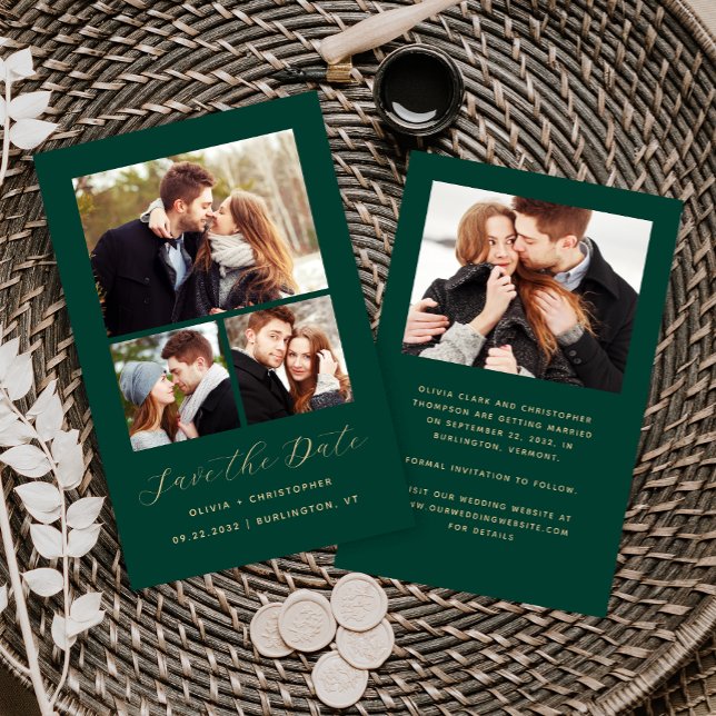 Lámina Presupuesto Verde de 4 Collages de fotos Guardar l (Subido por el creador)