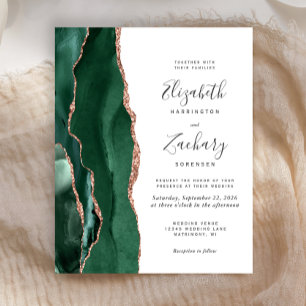 Lámina Presupuesto Verde Esmeralda Ágata Rosa Oro Boda