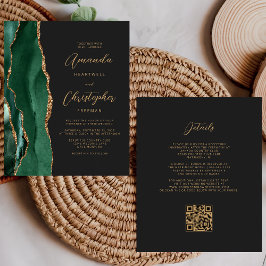 Lámina Presupuesto Verde Oro Ágata Oscuro Código QR Boda