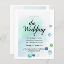 PRESUPUESTO Vidrio oceánico Ombre Boda azul Verde 