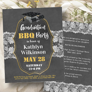 Lámina PRESUPUESTO Vintage Floral Lace GRAD BBQ Invitació