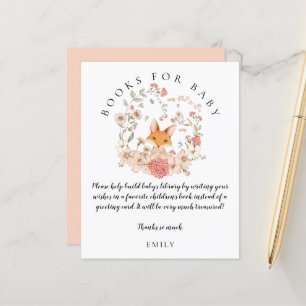 Lámina Presupuesto Vintage Fox Floral Book Baby Shower