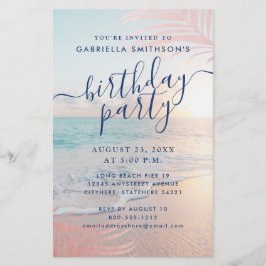 Lámina PRESUPUESTO Volante Fiesta rosa de cumpleaños en p