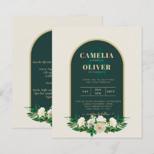 Lámina PRESUPUESTO White Roses Forest Green Winter Weddin