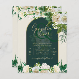 Lámina PRESUPUESTO White Roses Forest Green Winter Weddin