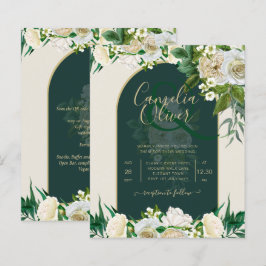 Lámina PRESUPUESTO White Roses Forest Green Winter Weddin