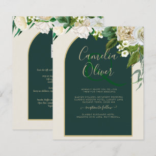 Lámina PRESUPUESTO White Roses Forest Green Winter Weddin