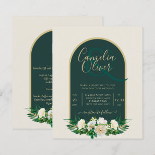 Lámina PRESUPUESTO White Roses Forest Green Winter Weddin