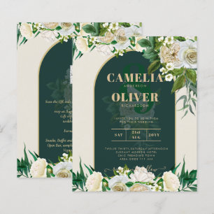Lámina PRESUPUESTO White Roses Forest Green Winter Weddin