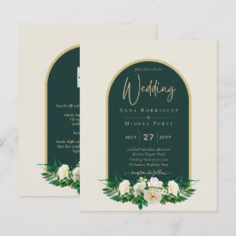 Lámina PRESUPUESTO White Roses Forest Green Winter Weddin